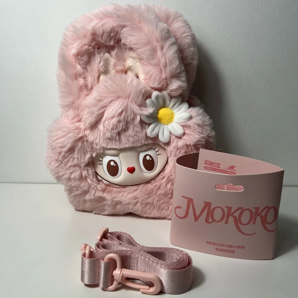 Pop Mart Pop Land The Monsters Mokoko Labubu Plush Flower Crossbody Bag Purse
